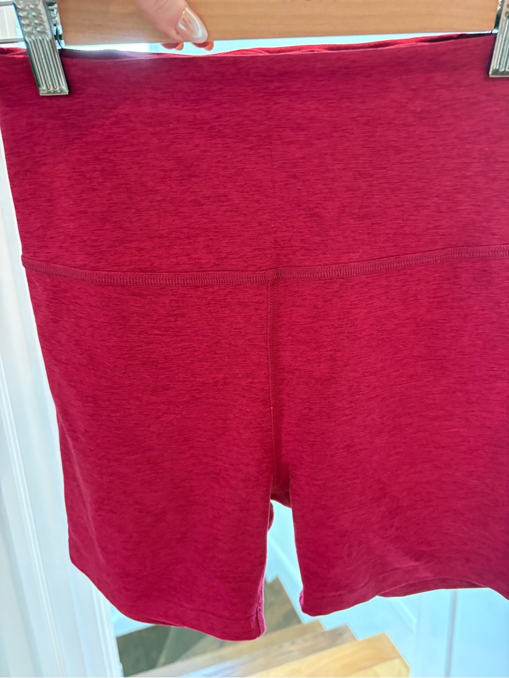 Beyond Yoga High-Rise Shorts in Deep Berry Heather